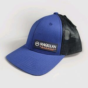 Magellan Outdoors Pro Angler Hat Cap Mesh Trucker Adjustable Snap Back Blue NEW